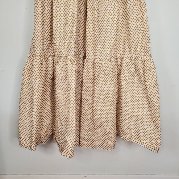 Anthropologie The Somerset Maxi Dress Puff-Sleeve Edition Tan Brown Size Large - Picture 6 of 12
